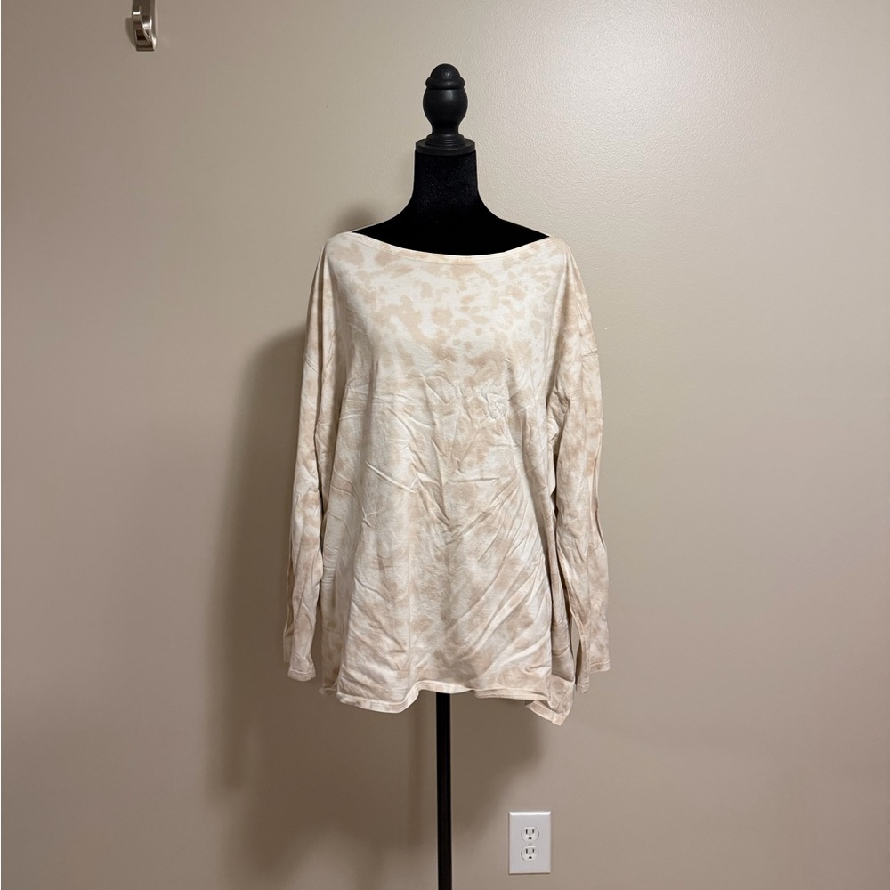 lululemon athletica Light Beige Tie-Dye Long Sleeve Top
